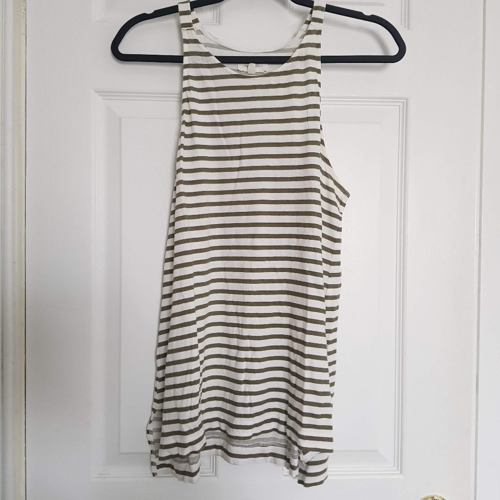 Lou & Grey womens white green tank size M